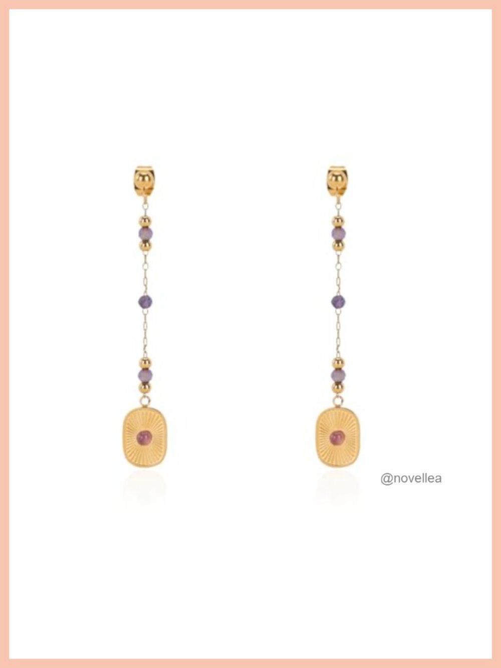14K Gold Plated Mother of Pearl Dangle Beaded Earrings